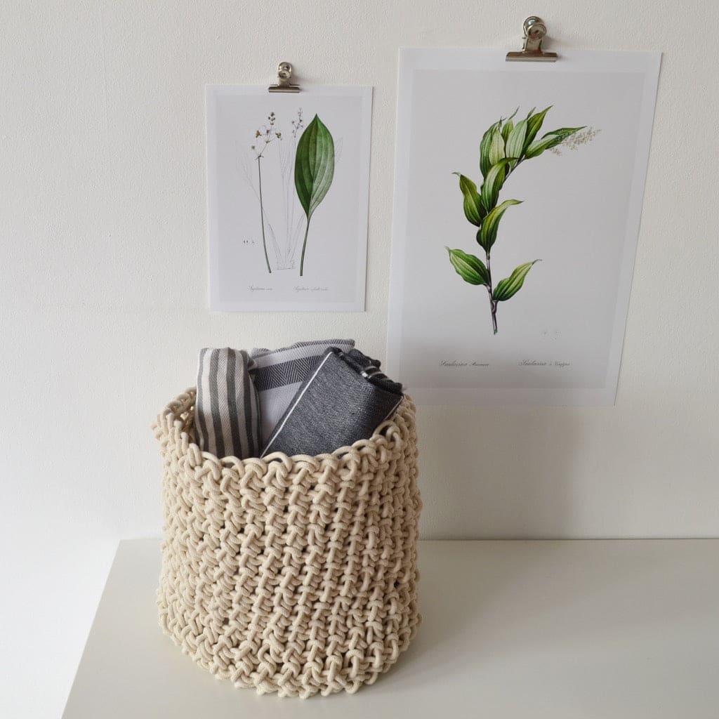 Loadshedding Crochet Cylinder Basket Ivory XL